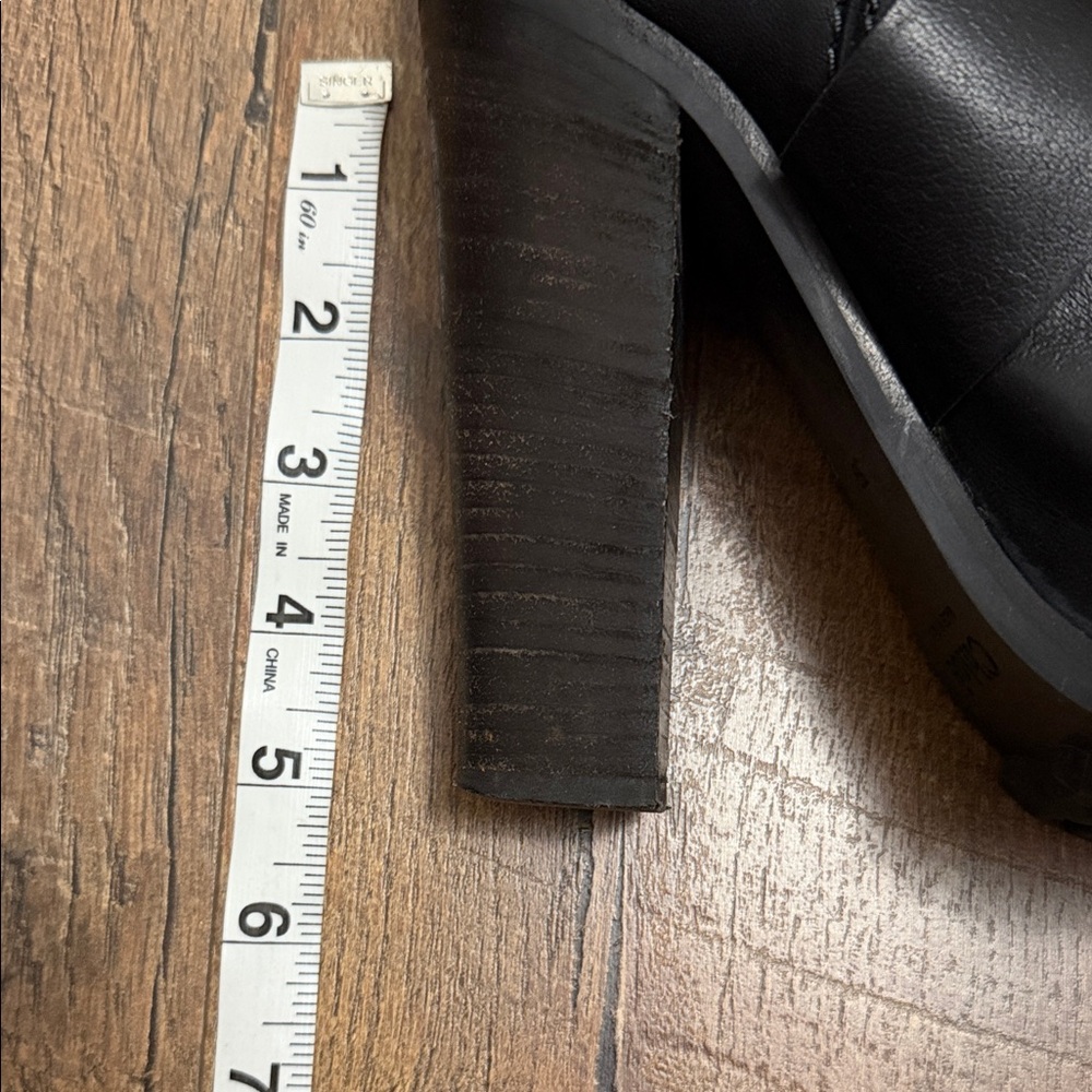 Chloe Black Heeled Boots with Ribbon Detail - Picture 5 of 16